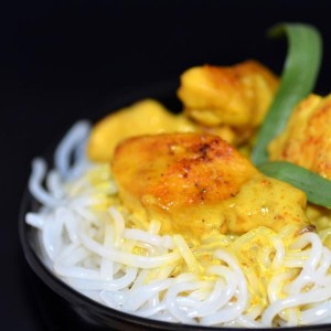 Spaghettis de Konjac et dinde au curry